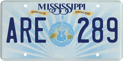 MS license plate ARE289