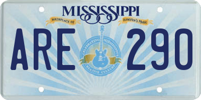 MS license plate ARE290