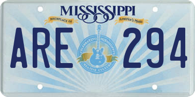 MS license plate ARE294