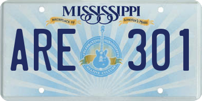 MS license plate ARE301