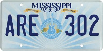 MS license plate ARE302