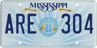 MS license plate ARE304