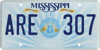 MS license plate ARE307