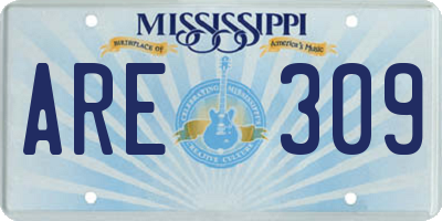 MS license plate ARE309