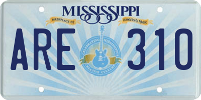 MS license plate ARE310