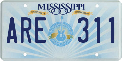 MS license plate ARE311