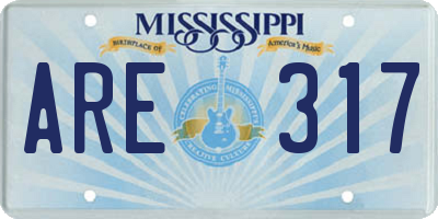 MS license plate ARE317