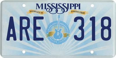 MS license plate ARE318