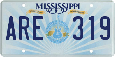 MS license plate ARE319
