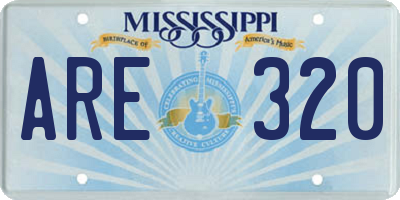 MS license plate ARE320