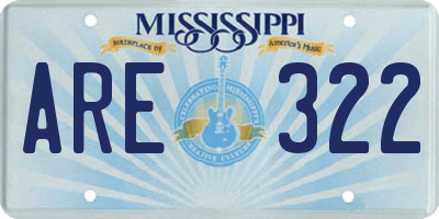 MS license plate ARE322