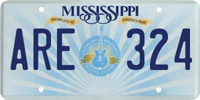 MS license plate ARE324