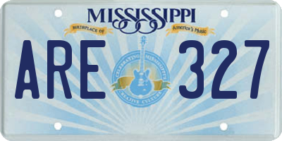 MS license plate ARE327