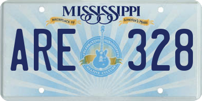 MS license plate ARE328