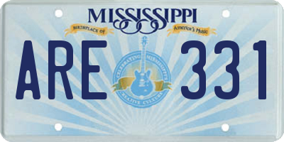 MS license plate ARE331