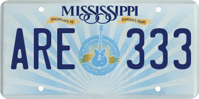 MS license plate ARE333