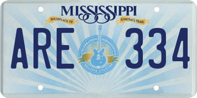 MS license plate ARE334