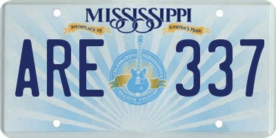 MS license plate ARE337