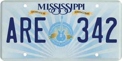 MS license plate ARE342