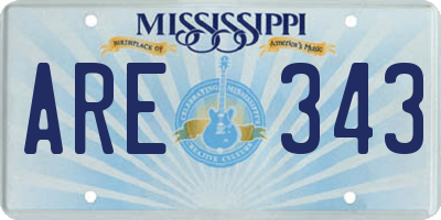 MS license plate ARE343