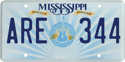 MS license plate ARE344