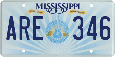 MS license plate ARE346
