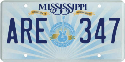 MS license plate ARE347