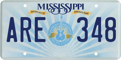 MS license plate ARE348