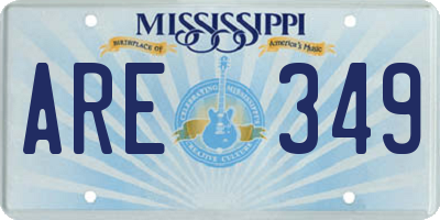 MS license plate ARE349