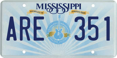 MS license plate ARE351