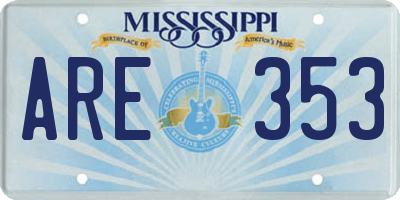 MS license plate ARE353
