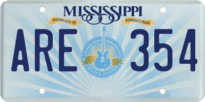 MS license plate ARE354