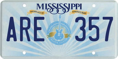 MS license plate ARE357