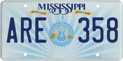MS license plate ARE358
