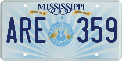 MS license plate ARE359