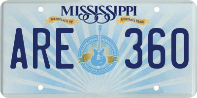 MS license plate ARE360
