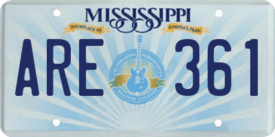 MS license plate ARE361