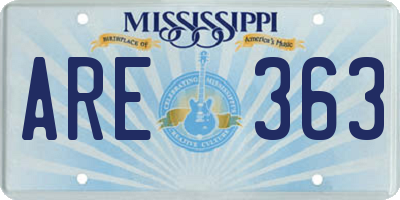 MS license plate ARE363
