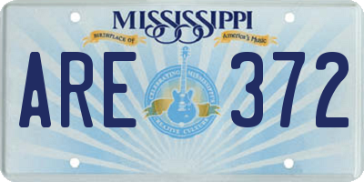 MS license plate ARE372