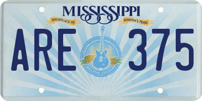 MS license plate ARE375