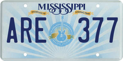 MS license plate ARE377
