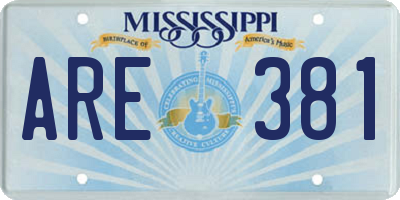 MS license plate ARE381