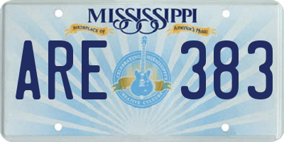 MS license plate ARE383