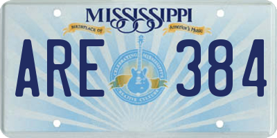 MS license plate ARE384
