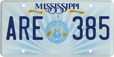 MS license plate ARE385