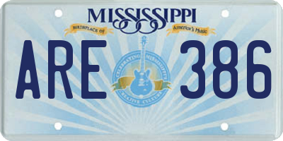 MS license plate ARE386