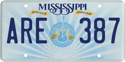 MS license plate ARE387