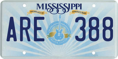 MS license plate ARE388