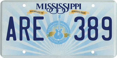 MS license plate ARE389