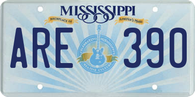 MS license plate ARE390